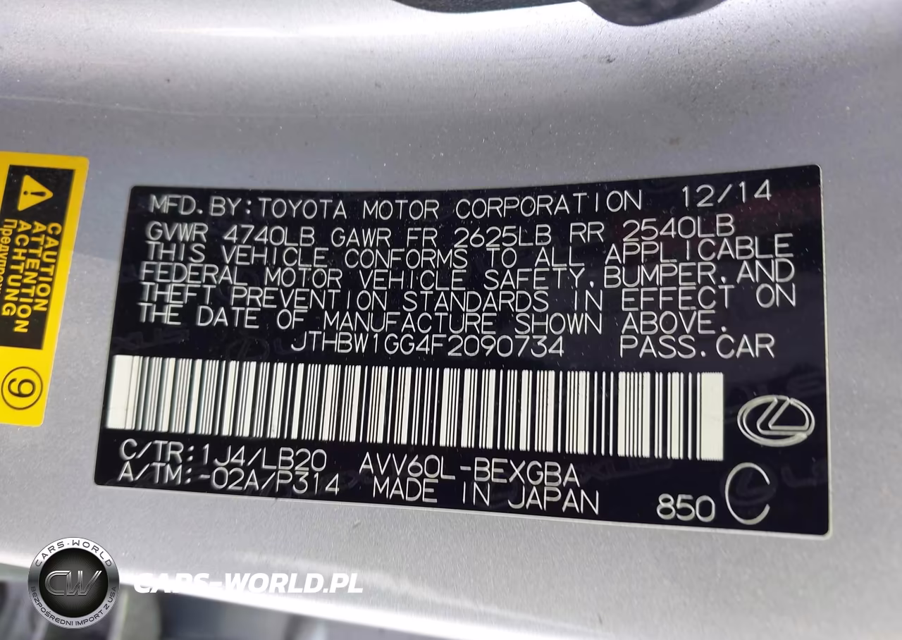 2015 Lexus Es 300H VIN:JTHBW1GG4F2090734 - 9