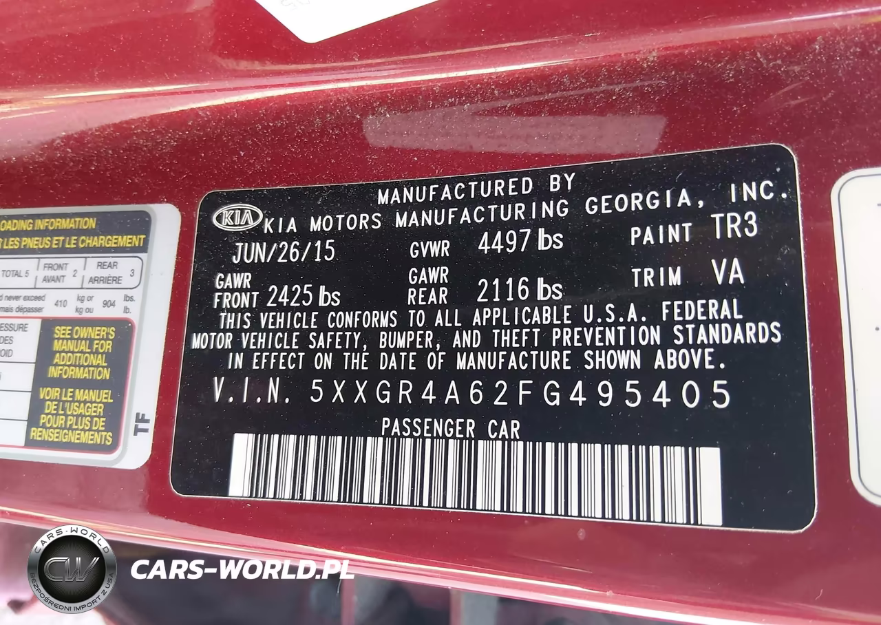 2015 Kia Optima Sx Turbo VIN:5XXGR4A62FG495405 - 9
