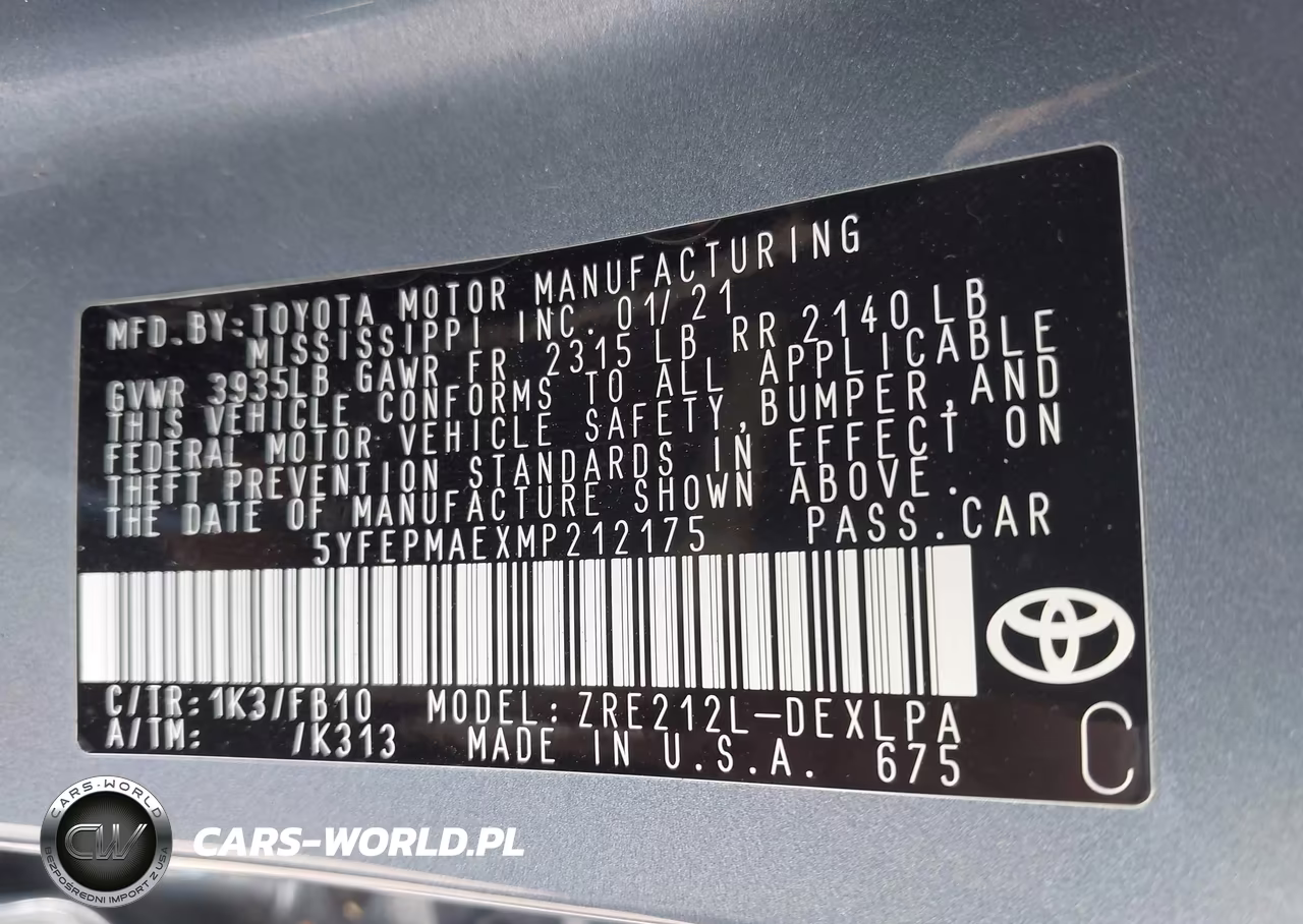 2021 Toyota Corolla Le VIN:5YFEPMAEXMP212175 - 9