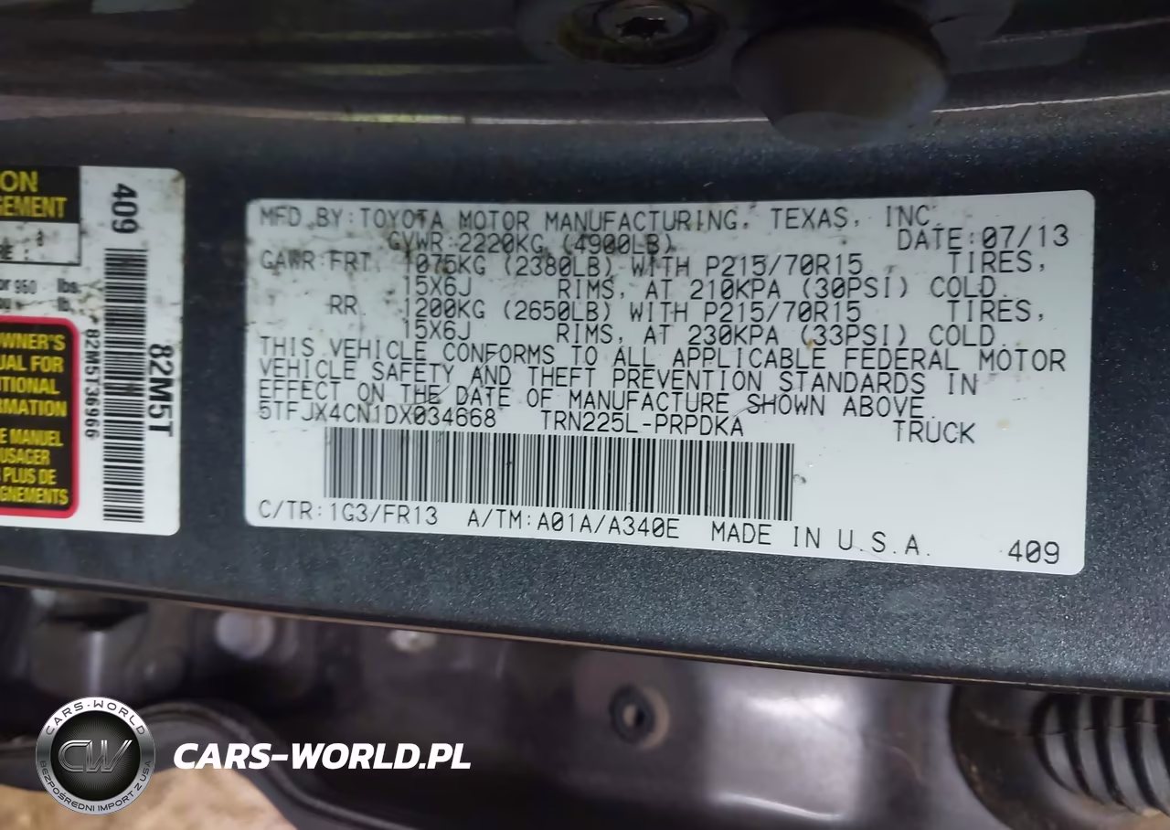 2013 Toyota Tacoma VIN:5TFJX4CN1DX034668 - 9