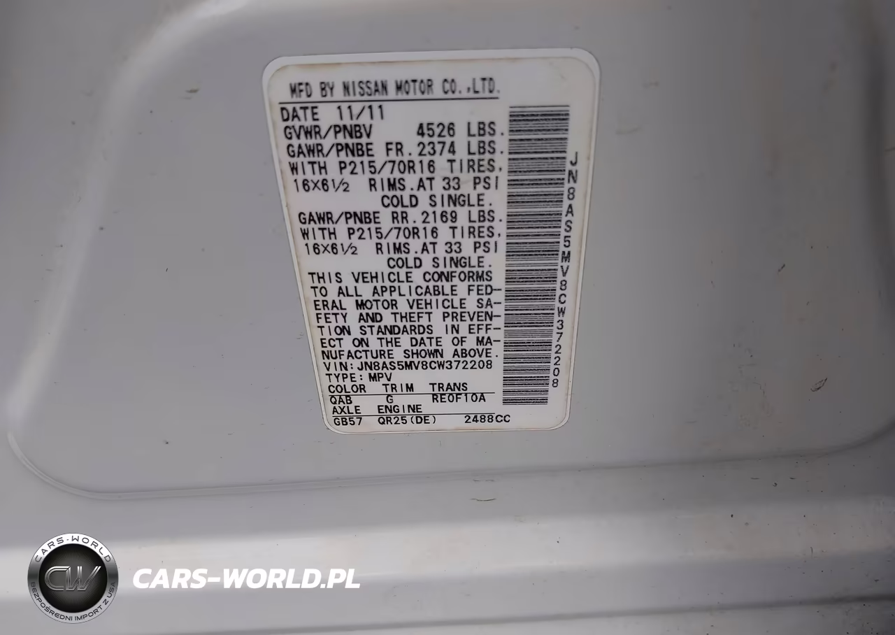 2012 Nissan Rogue S VIN:JN8AS5MV8CW372208 - 9