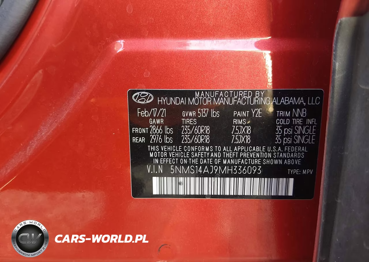 2021 Hyundai Santa Fe Se VIN:5NMS14AJ9MH336093 - 9
