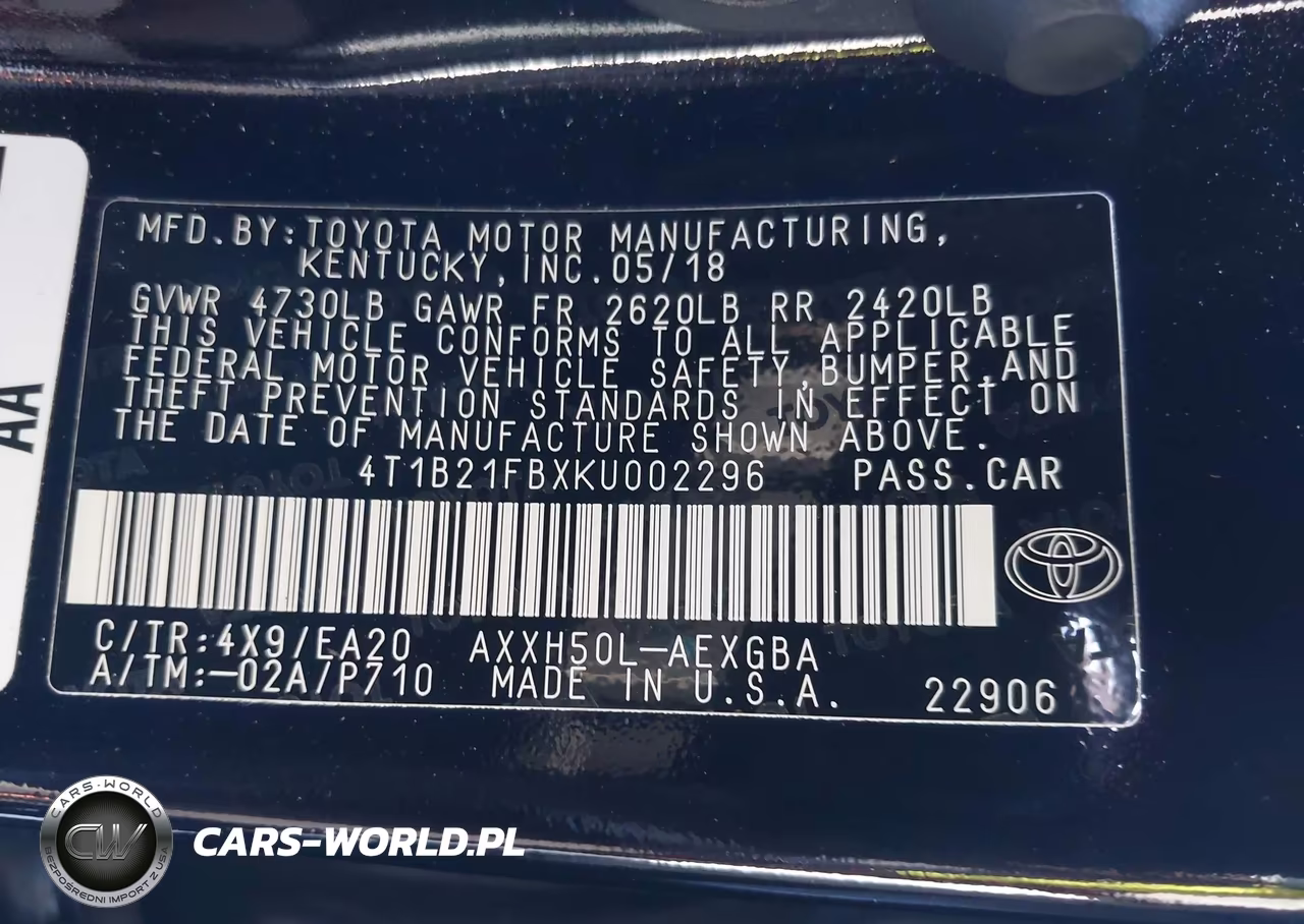 2019 Toyota Avalon Hybrid Xle VIN:4T1B21FBXKU002296 - 9