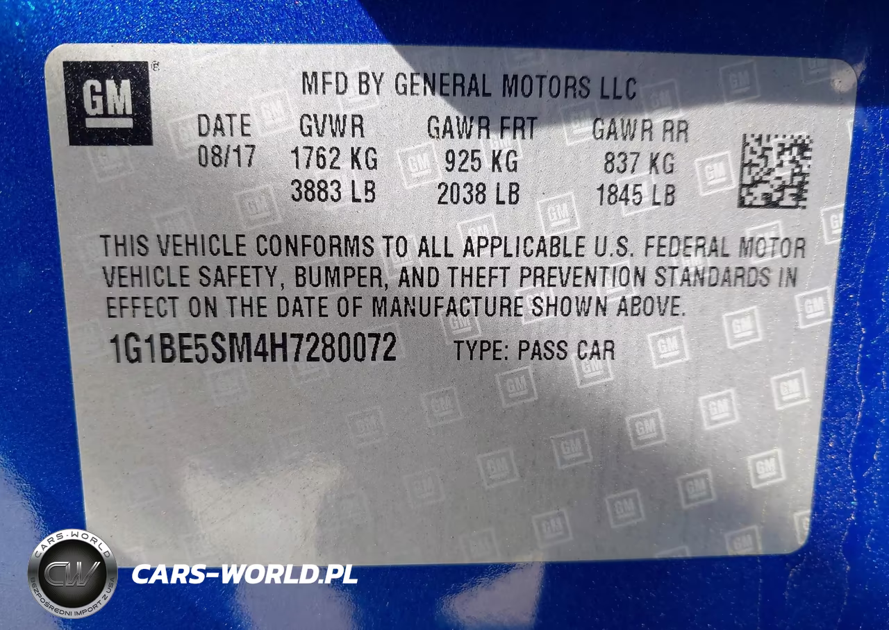 2017 Chevrolet Cruze Lt Auto VIN:1G1BE5SM4H7280072 - 9