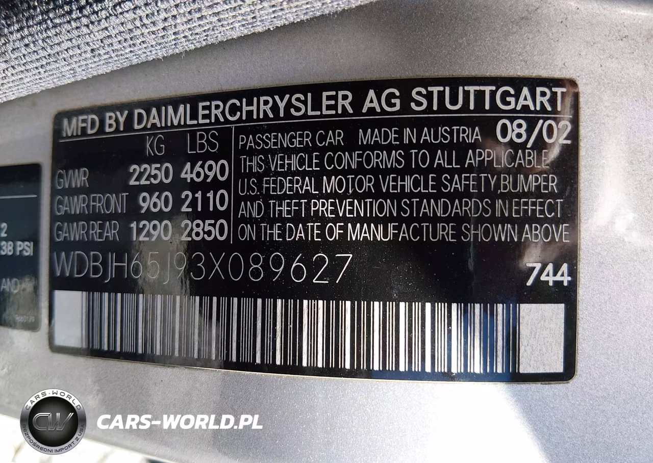2003 Mercedes-Benz C 320 VIN:WDBJH65J93X089627 - 9