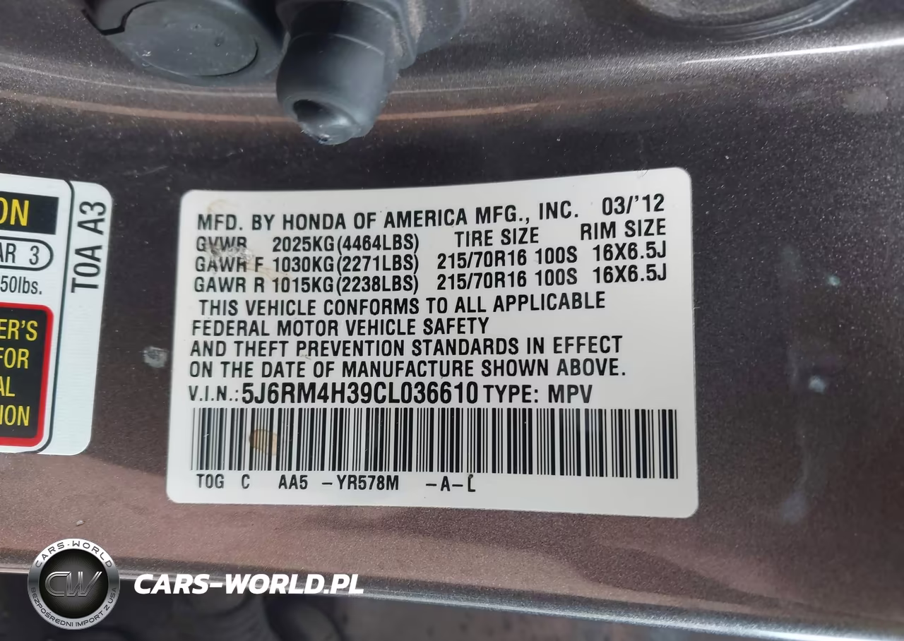 2012 Honda Cr-V Lx VIN:5J6RM4H39CL036610 - 9