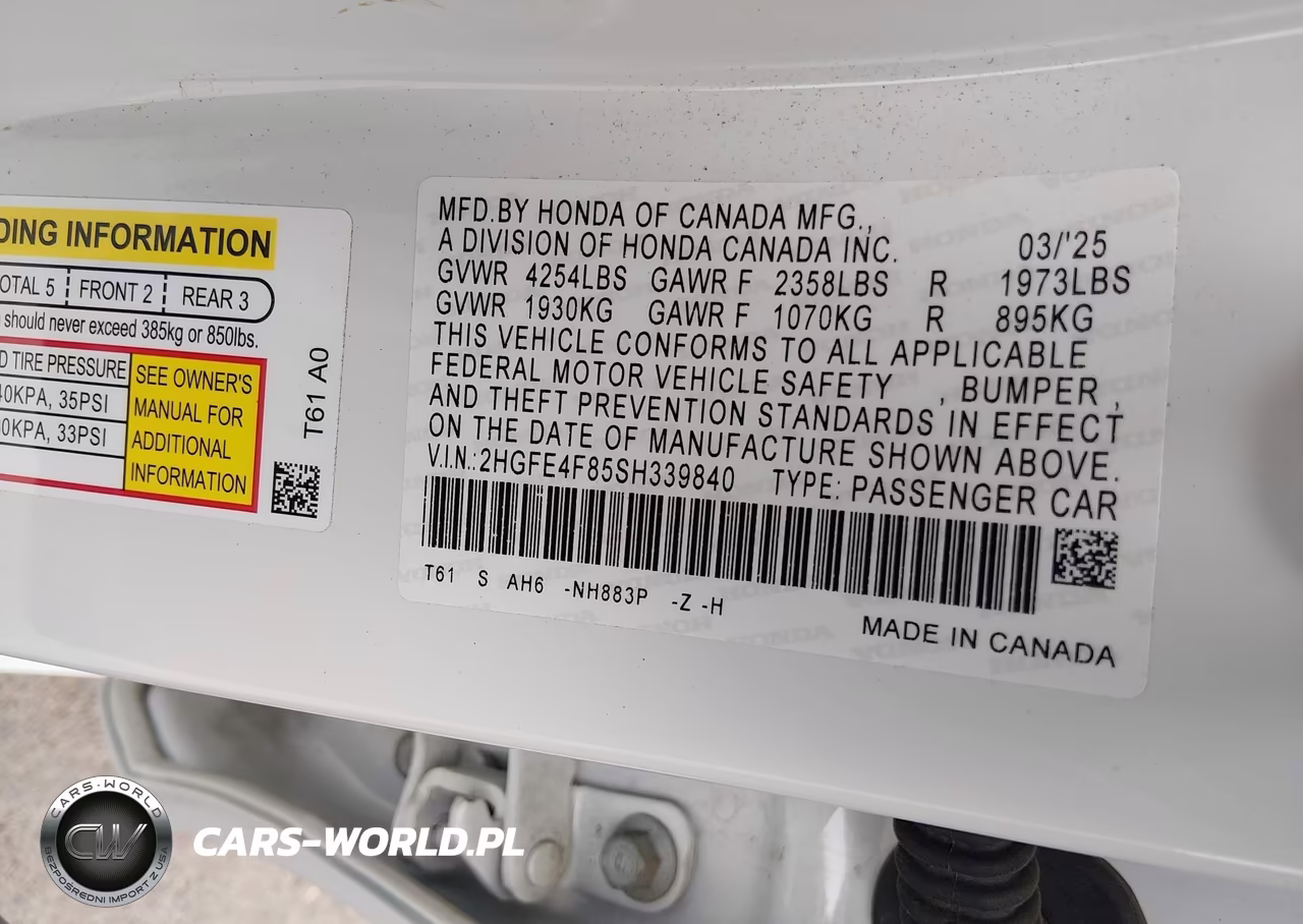 2025 Honda Civic Hybrid Sport-Sport Touring VIN:2HGFE4F85SH339840 - 9