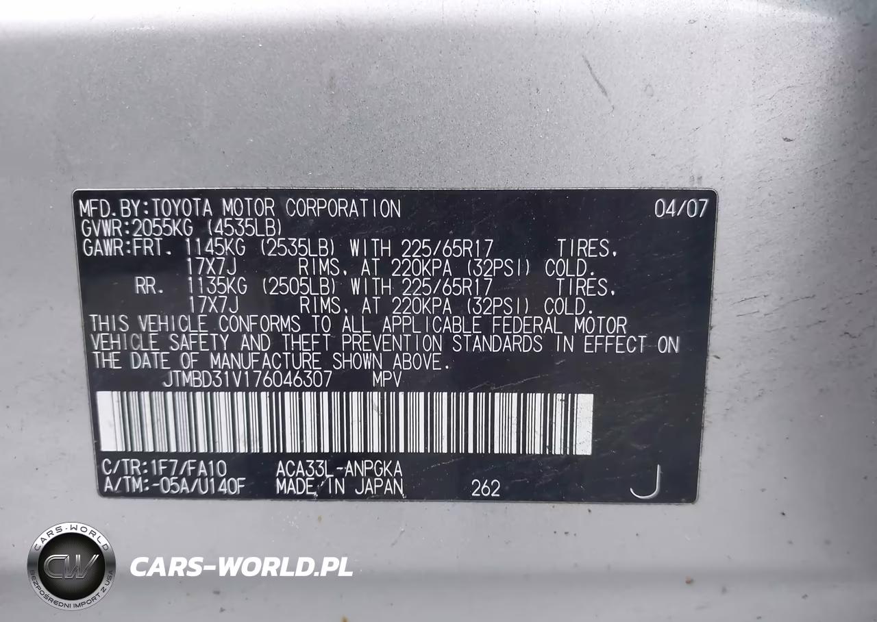 2007 Toyota Rav4 Limited VIN:JTMBD31V176046307 - 9