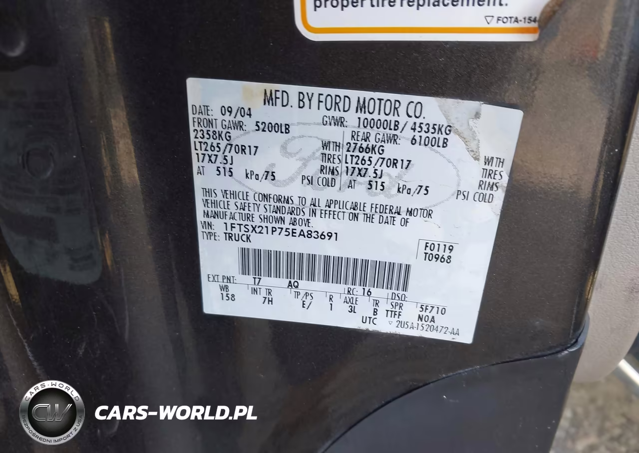 2005 Ford F-250 Lariat-Xl-Xlt VIN:1FTSX21P75EA83691 - 9