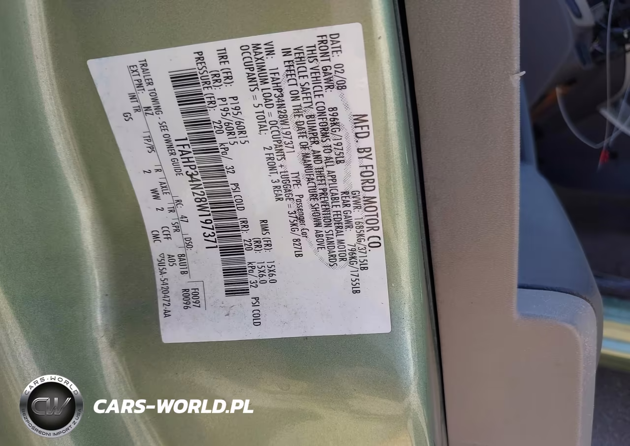 2008 Ford Focus S VIN:1FAHP34N28W197371 - 9