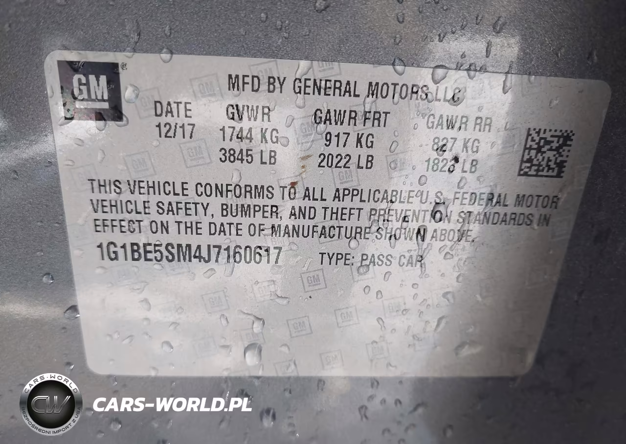 2018 Chevrolet Cruze Lt Auto VIN:1G1BE5SM4J7160617 - 9