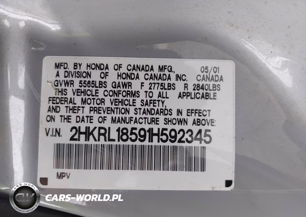 2001 Honda Odyssey Lx VIN:2HKRL18591H592345 - 9