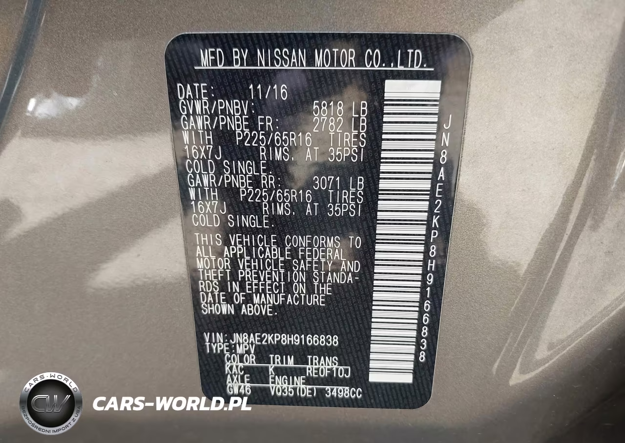 2017 Nissan Quest Sv VIN:JN8AE2KP8H9166838 - 9