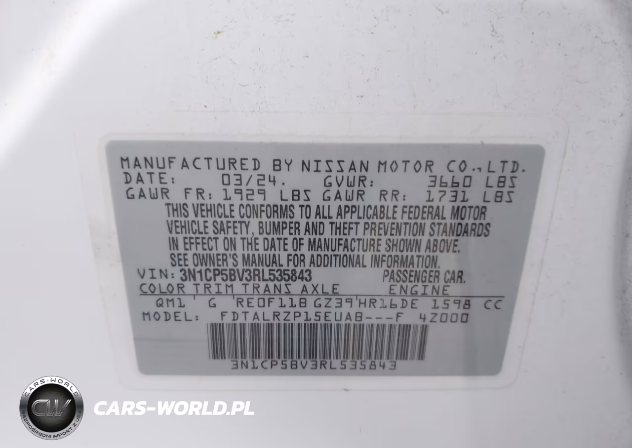 2024 Nissan Kicks S Xtronic Cvt VIN:3N1CP5BV3RL535843 - 9