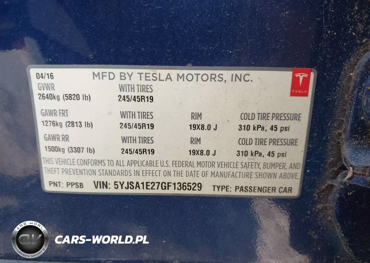 2016 Tesla Model S 60D-70D-75D-85D-90D VIN:5YJSA1E27GF136529 - 9