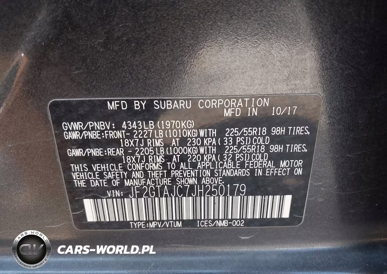 2018 Subaru Crosstrek 2.0I Limited VIN:JF2GTAJC7JH250179 - 9