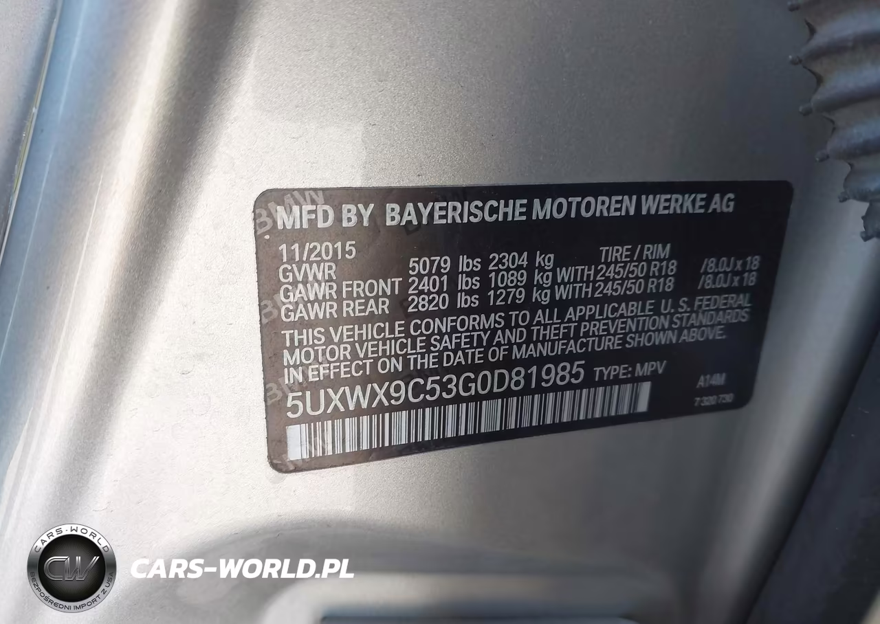 2016 BMW X3 xDrive28I VIN:5UXWX9C53G0D81985 - 9