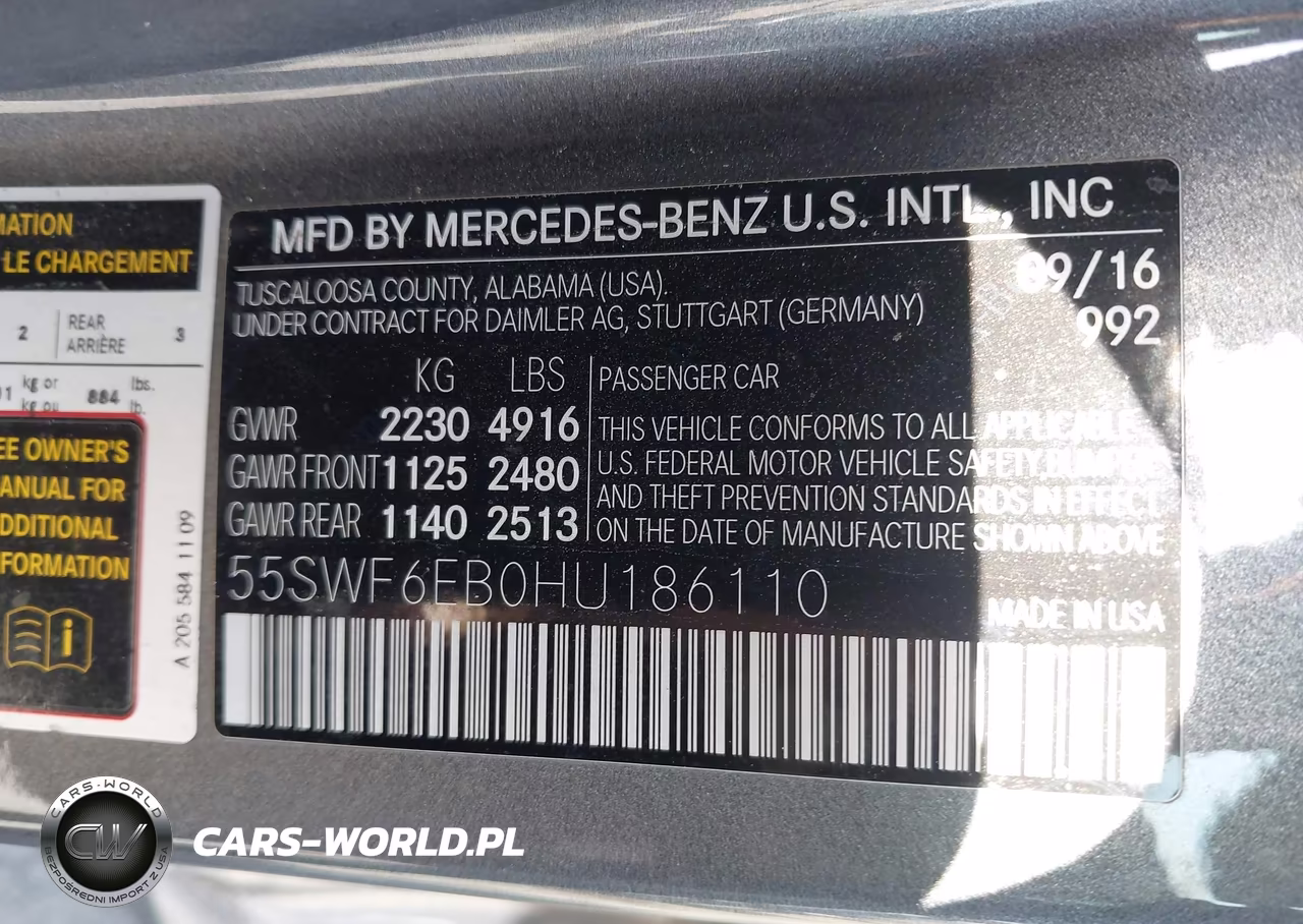 2017 Mercedes-Benz Amg C 43 4Matic VIN:55SWF6EB0HU186110 - 9