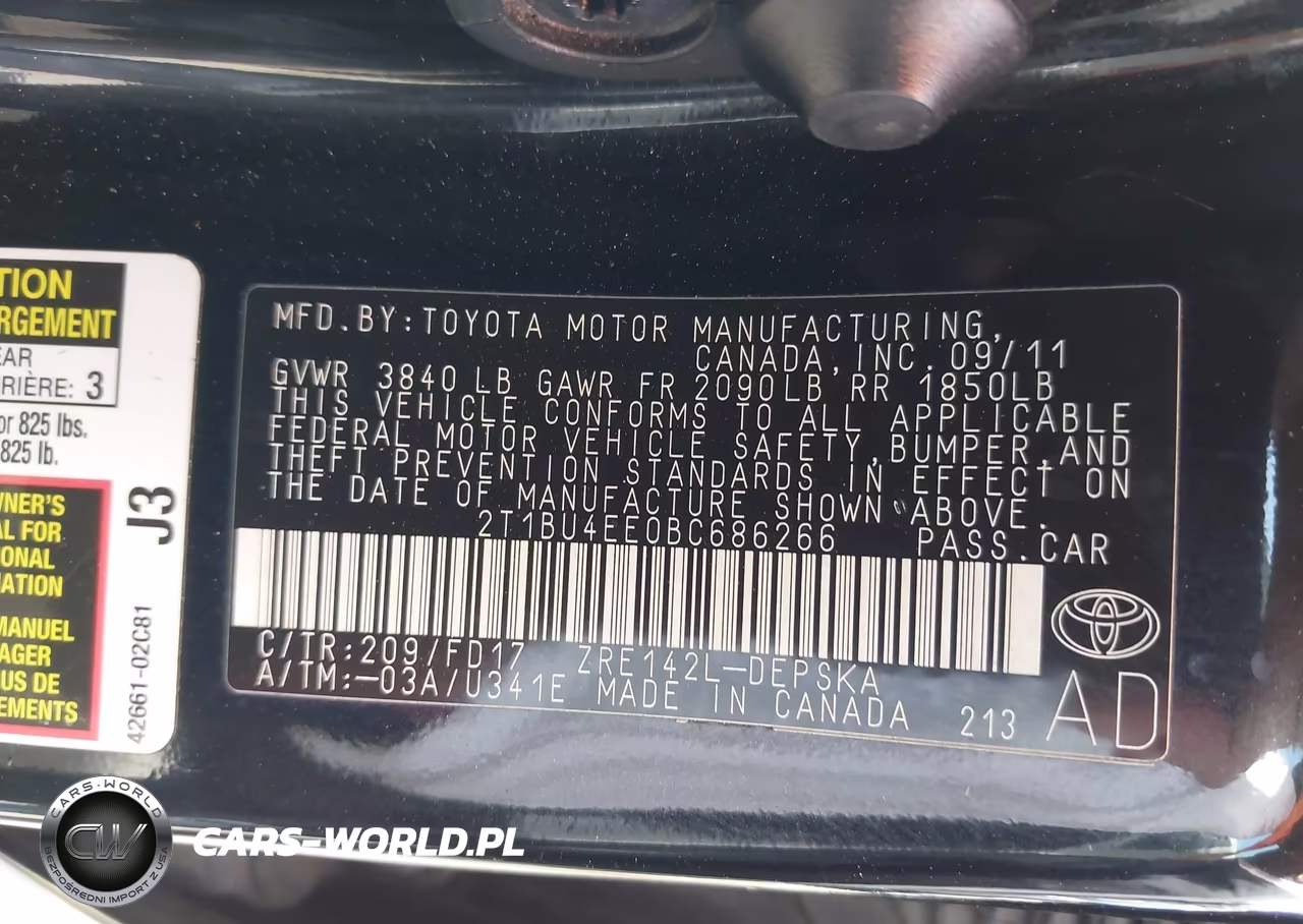 2011 Toyota Corolla S VIN:2T1BU4EE0BC686266 - 9