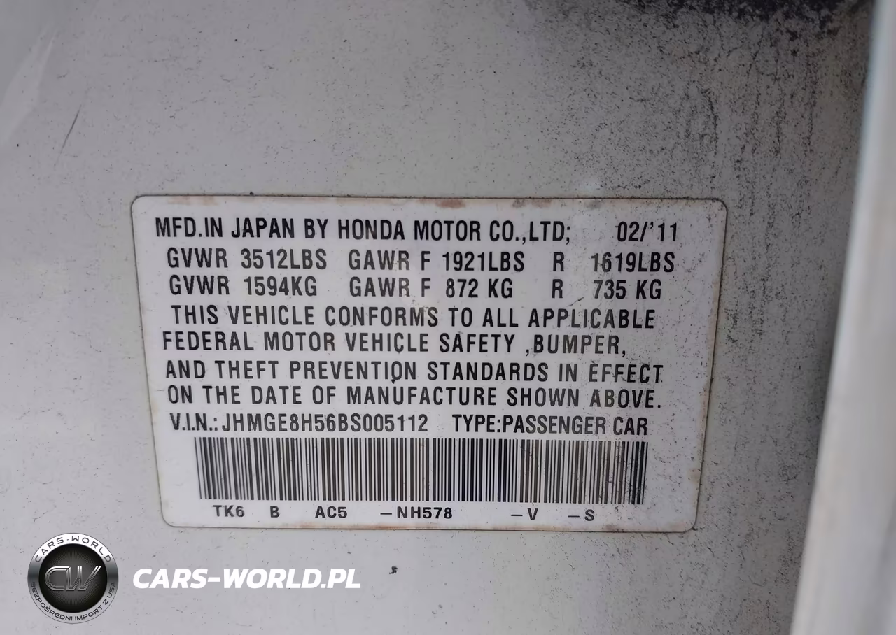 2011 Honda Fit Sport VIN:JHMGE8H56BS005112 - 9