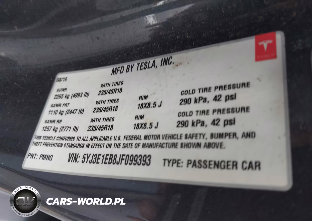 2018 Tesla Model 3 Long Range-Performance VIN:5YJ3E1EB8JF099393 - 9