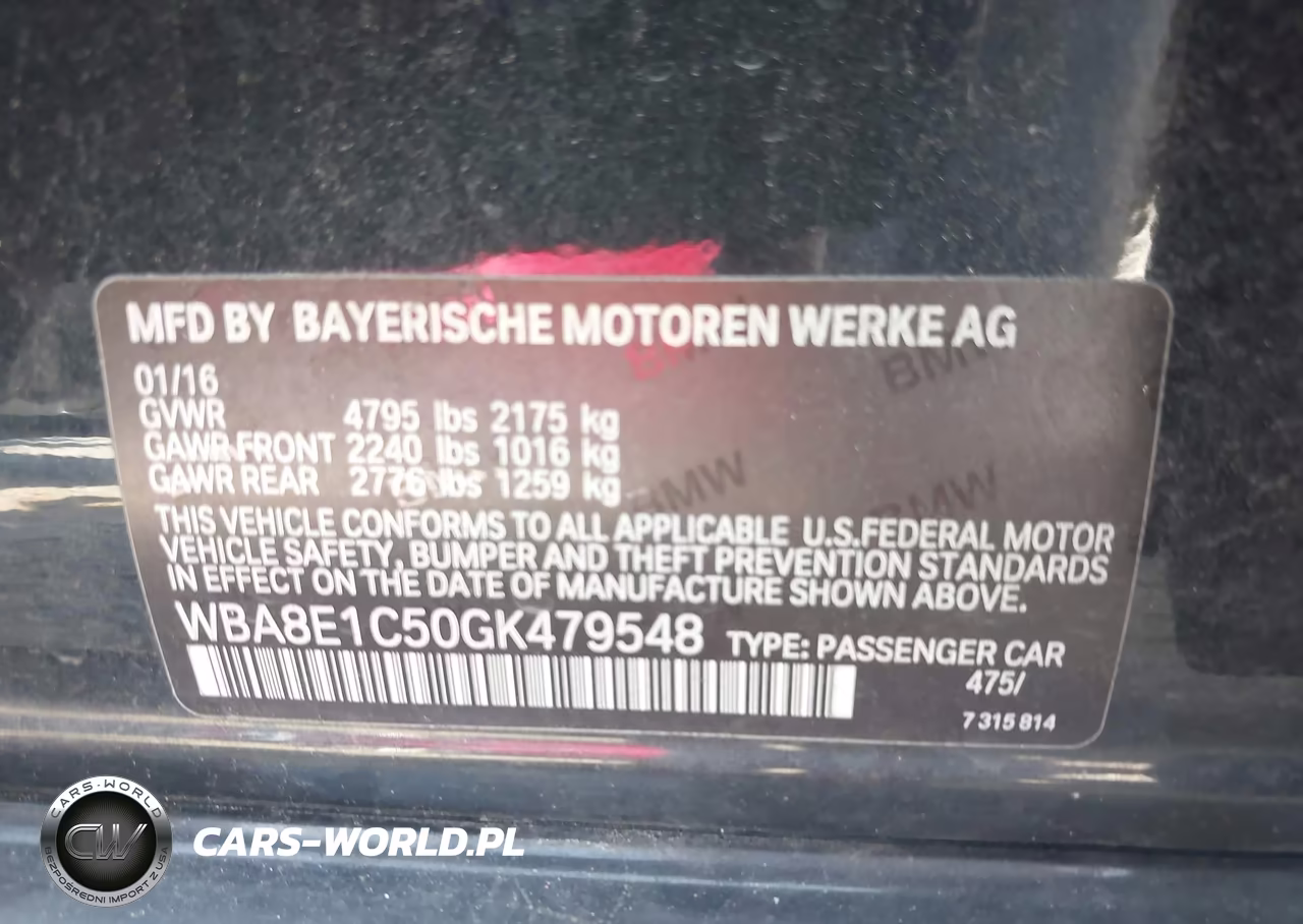 2016 BMW 330E VIN:WBA8E1C50GK479548 - 9