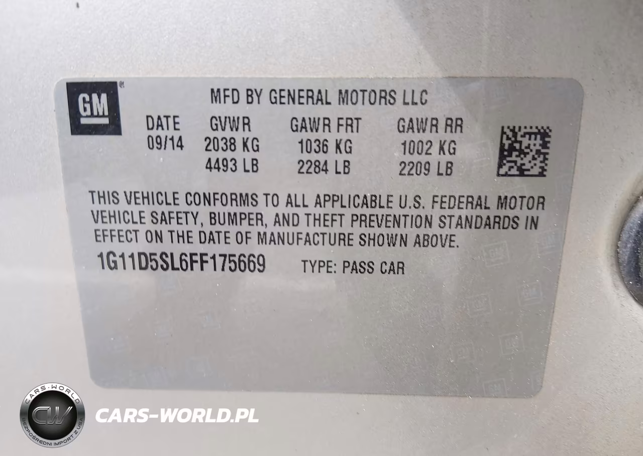 2015 Chevrolet Malibu 2Lt VIN:1G11D5SL6FF175669 - 9