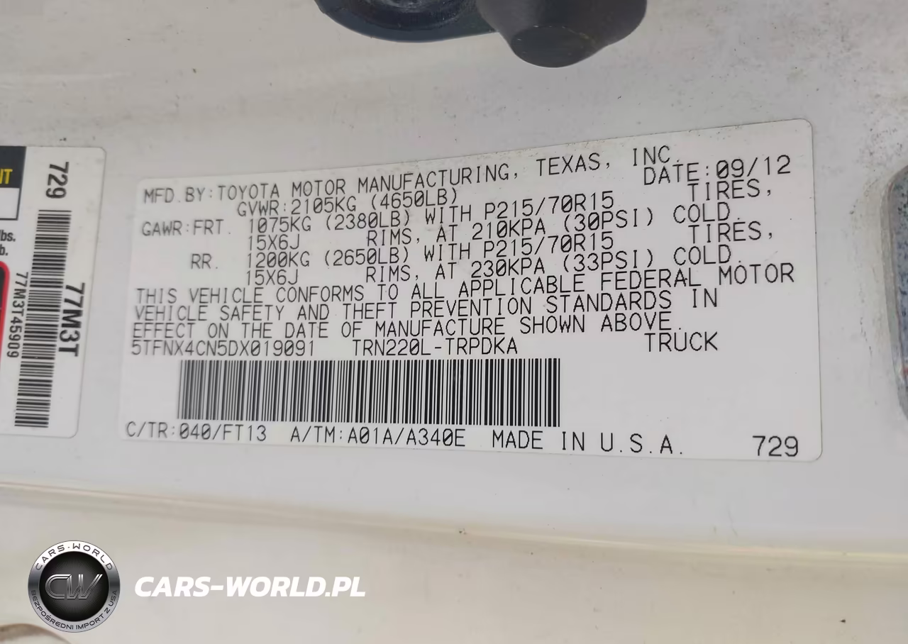 2013 Toyota Tacoma VIN:5TFNX4CN5DX019091 - 9