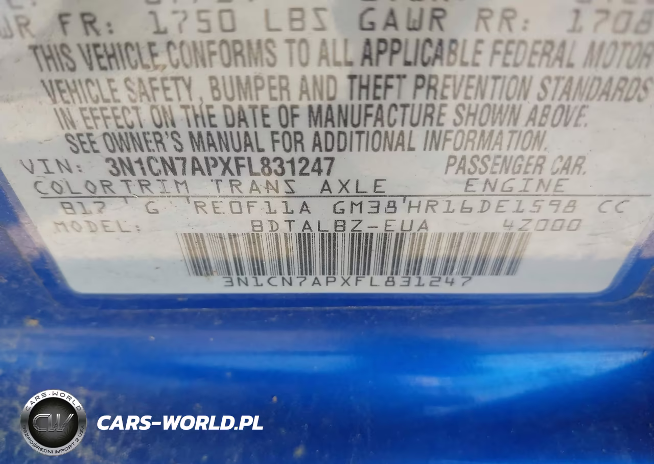 2015 Nissan Versa 1.6 Sv VIN:3N1CN7APXFL831247 - 9