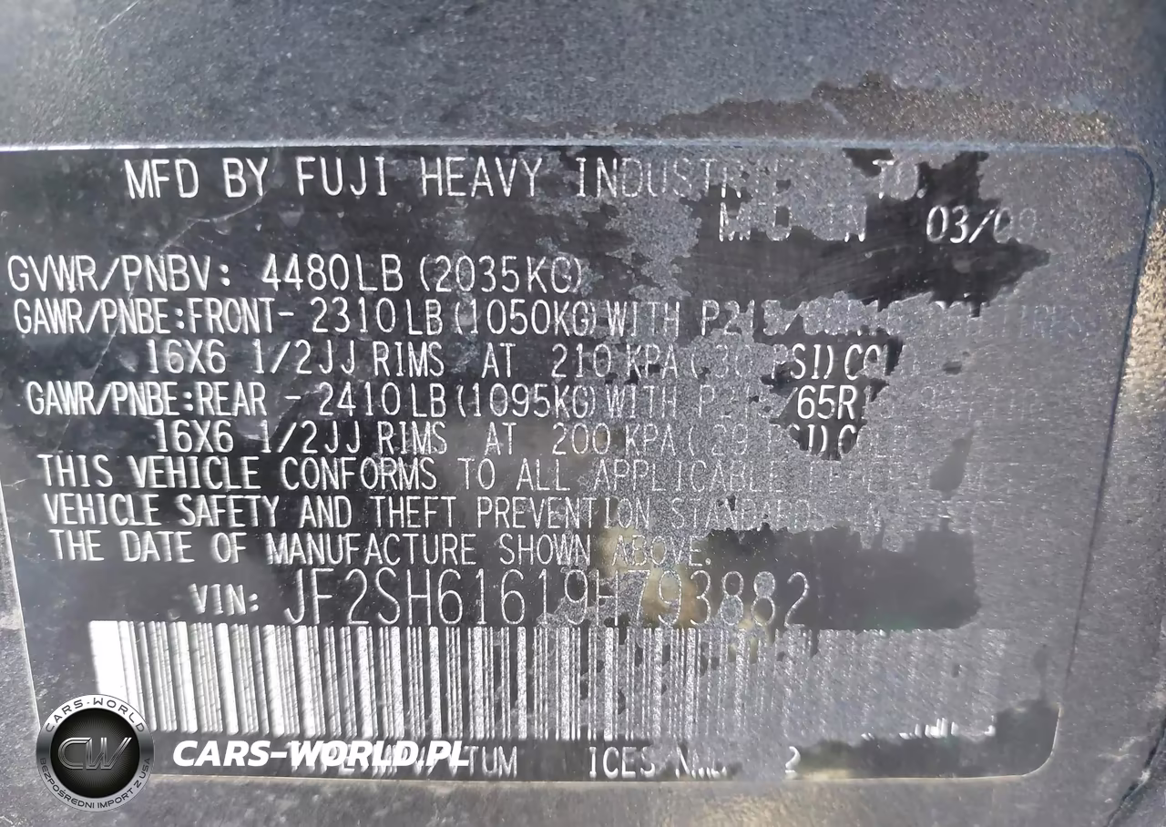 2009 Subaru Forester 2.5X VIN:JF2SH61619H793882 - 9