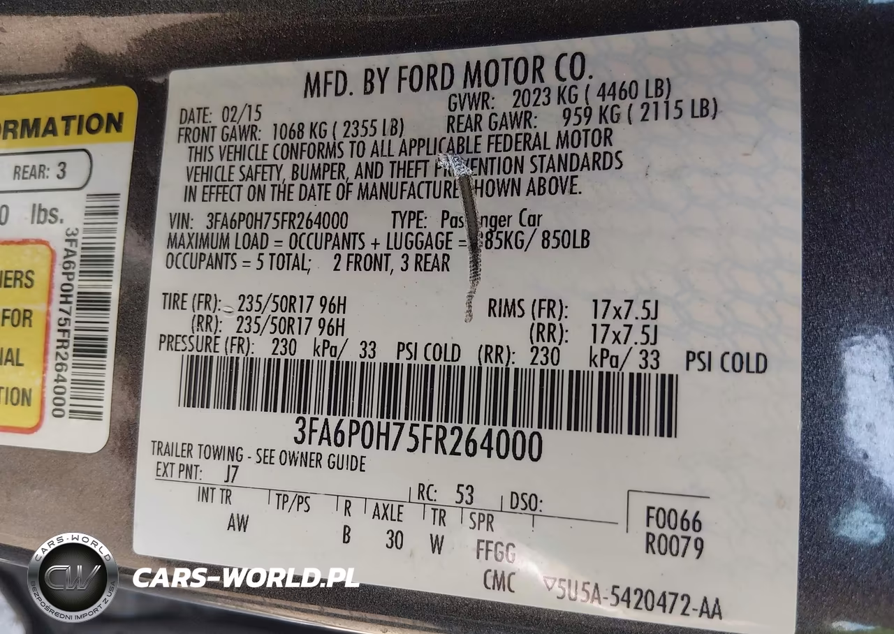 2015 Ford Fusion Se VIN:3FA6P0H75FR264000 - 9