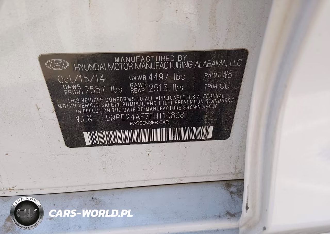 2015 Hyundai Sonata Se VIN:5NPE24AF7FH110808 - 9