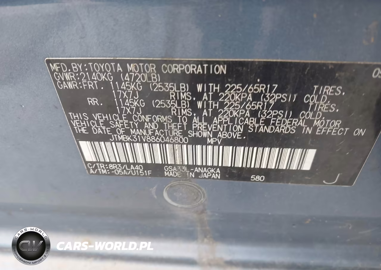 2008 Toyota Rav4 Limited V6 VIN:JTMBK31V886046800 - 9