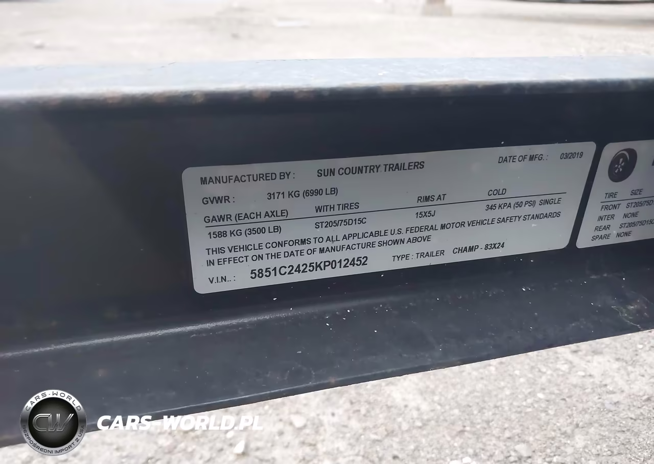 2019 Sun Country Trailers Unknown VIN:5851C2425KP012452 - 8