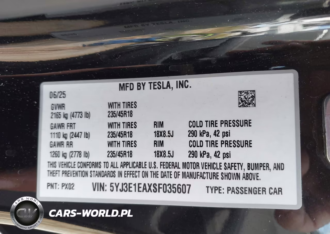 2025 Tesla Model 3 Long Range Rear-Wheel Drive-Standard Rear-Wheel Drive VIN:5YJ3E1EAXSF035607 - 9