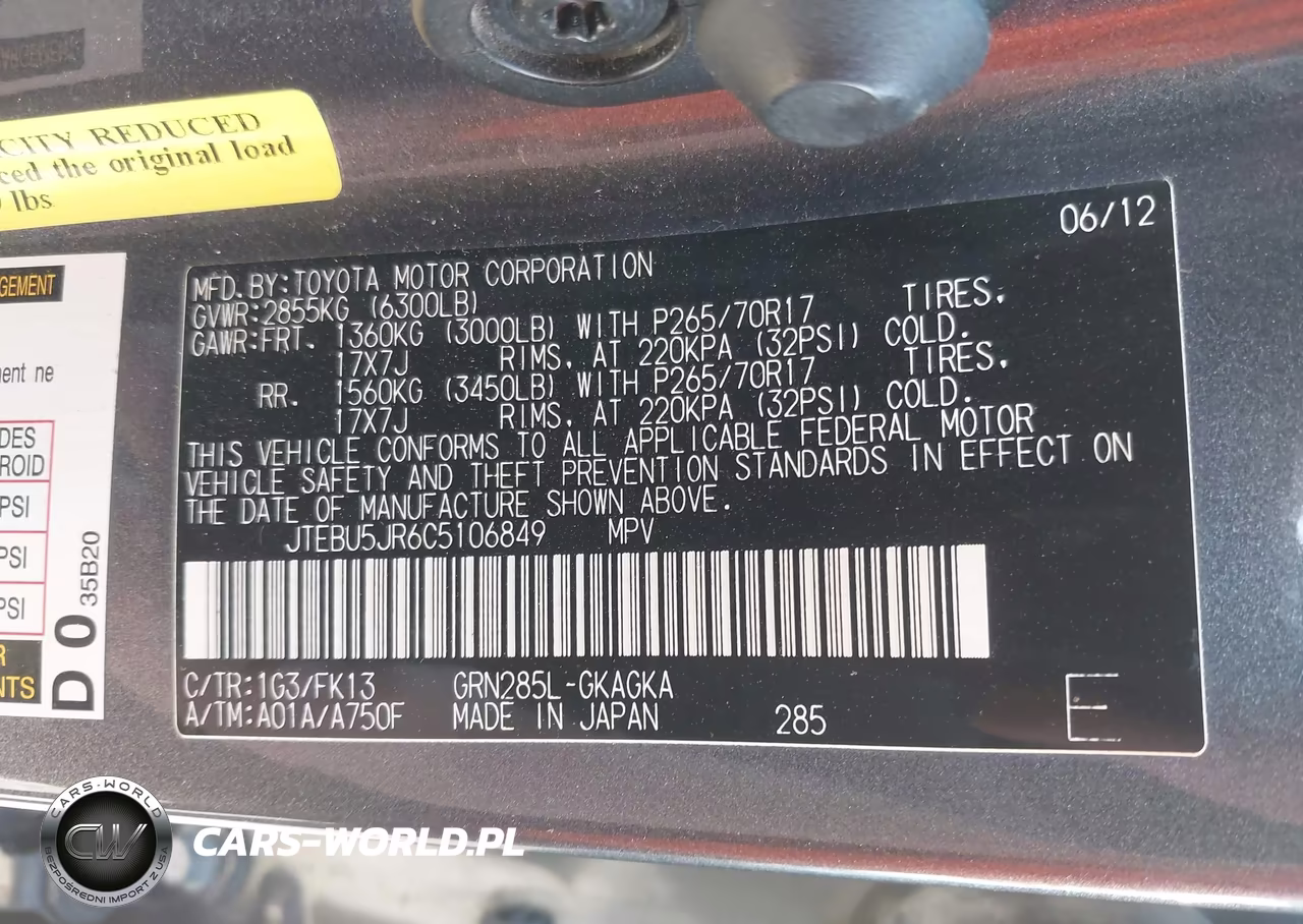 2012 Toyota 4Runner Sr5 VIN:JTEBU5JR6C5106849 - 9