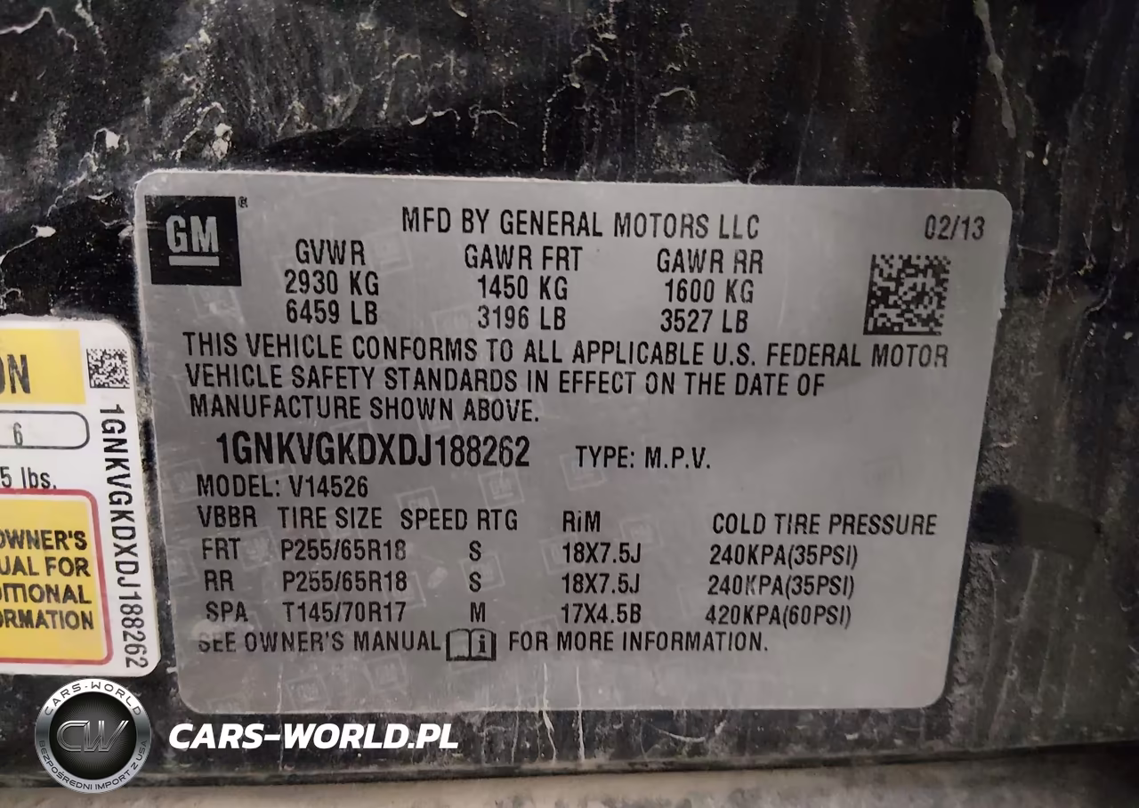 2013 Chevrolet Traverse 1Lt VIN:1GNKVGKDXDJ188262 - 9