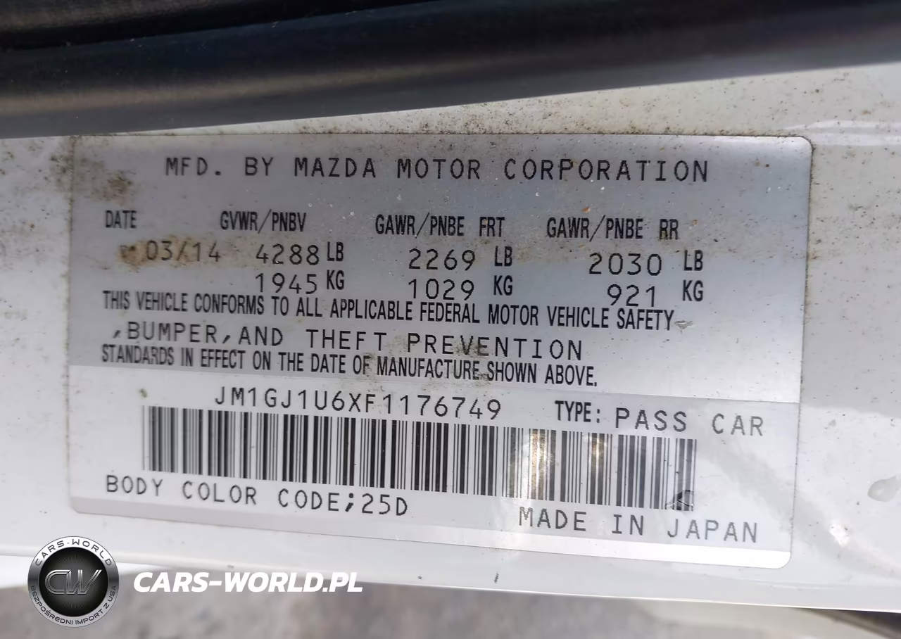 2015 Mazda Mazda6 I Sport VIN:JM1GJ1U6XF1176749 - 9