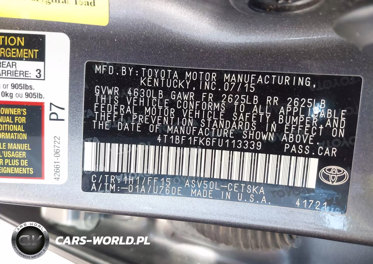 2015 Toyota Camry Se VIN:4T1BF1FK6FU113339 - 9
