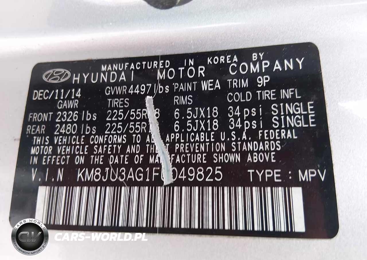 2015 Hyundai Tucson Limited VIN:KM8JU3AG1FU049825 - 9