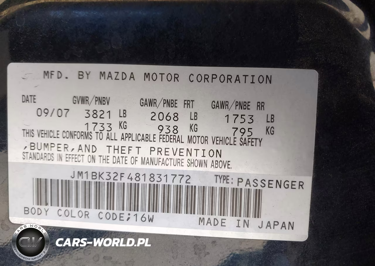 2008 Mazda Mazda3 I VIN:JM1BK32F481831772 - 9