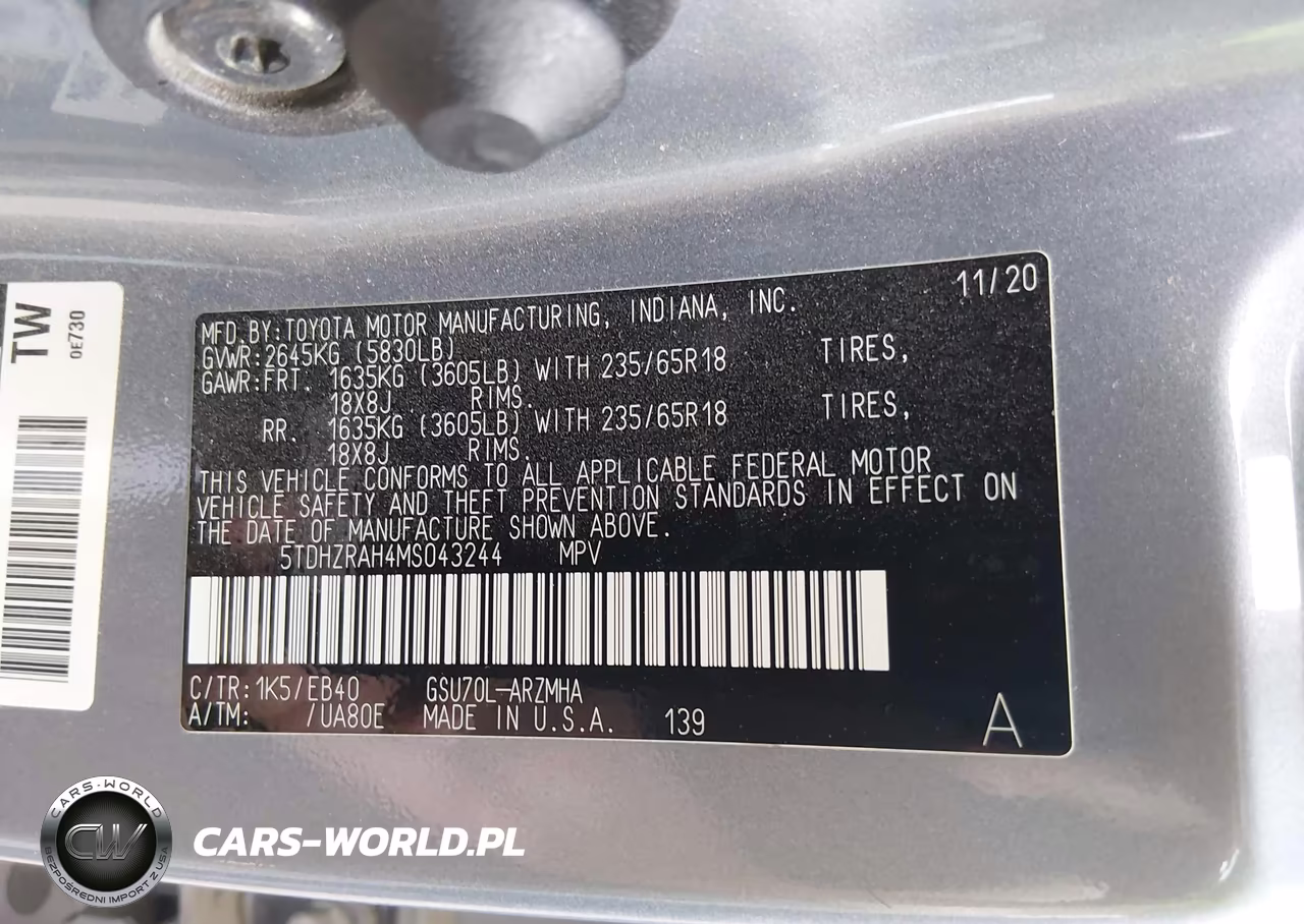 2021 Toyota Highlander Xle VIN:5TDHZRAH4MS043244 - 9