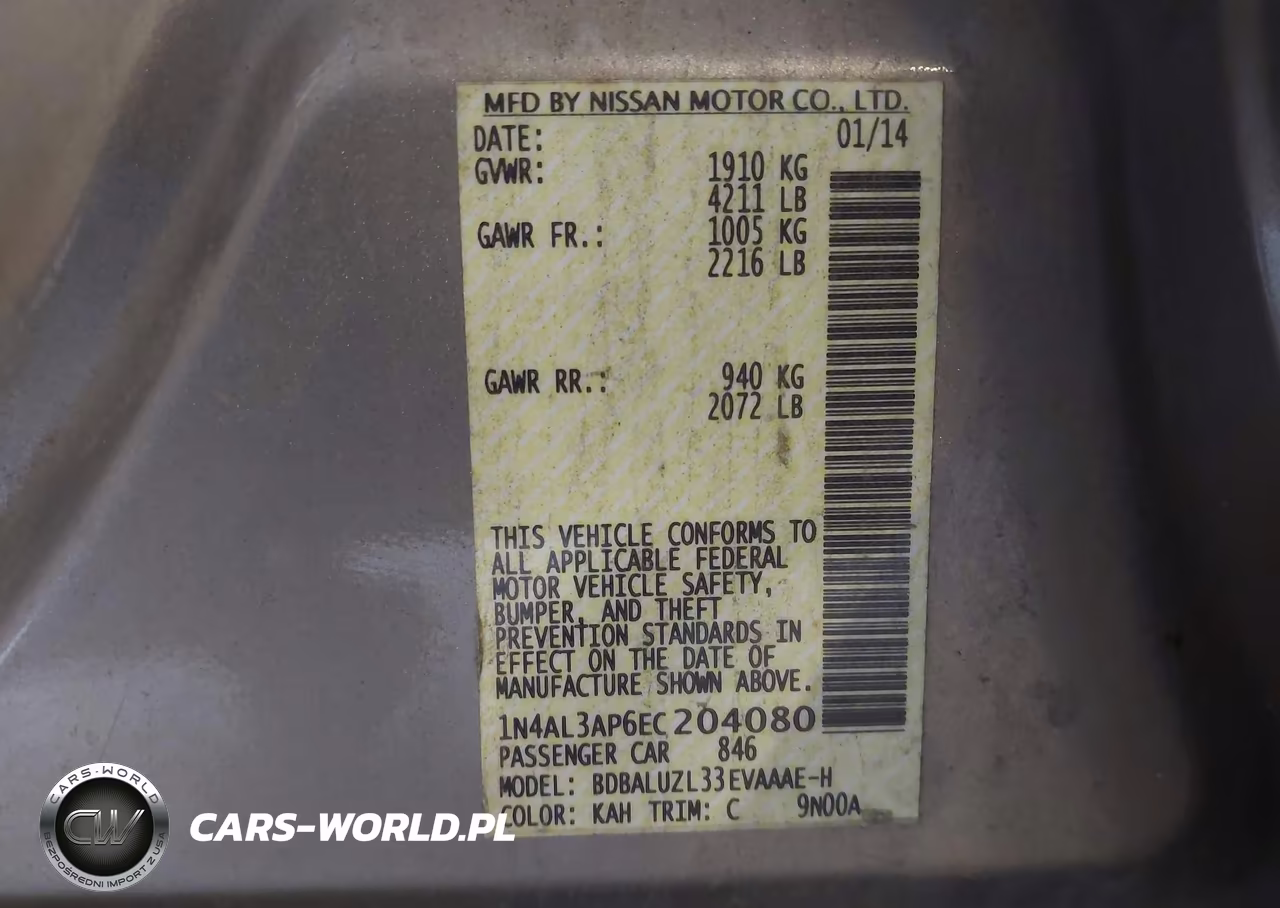 2014 Nissan Altima 2.5 Sv VIN:1N4AL3AP6EC204080 - 9