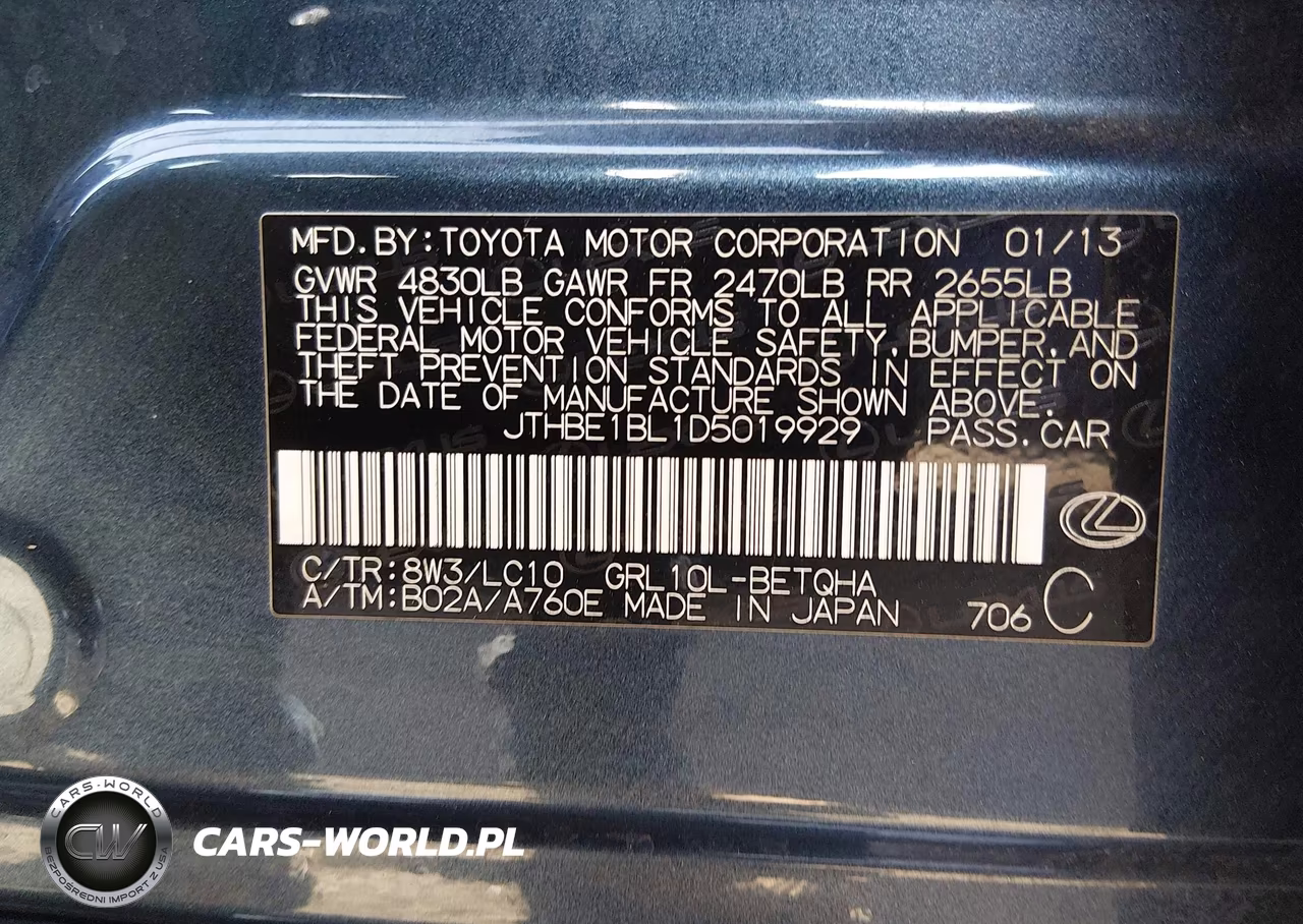 2013 Lexus Gs 350 VIN:JTHBE1BL1D5019929 - 9