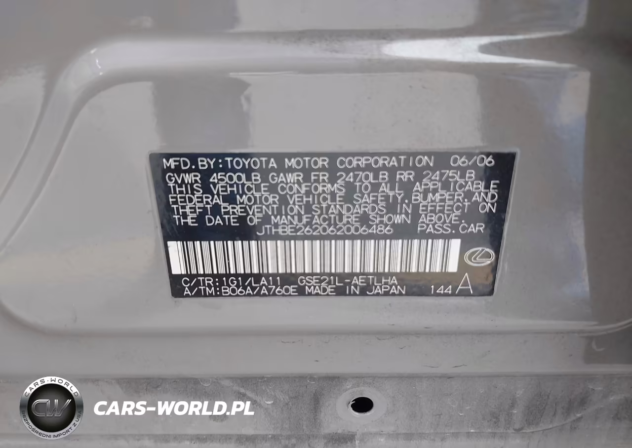 2006 Lexus Is 350 VIN:JTHBE262062006486 - 9