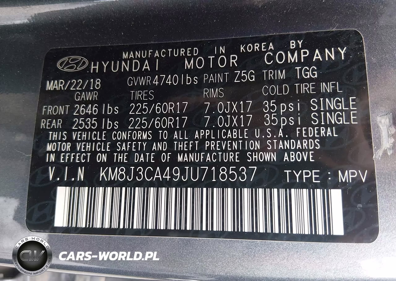 2018 Hyundai Tucson Sel VIN:KM8J3CA49JU718537 - 9