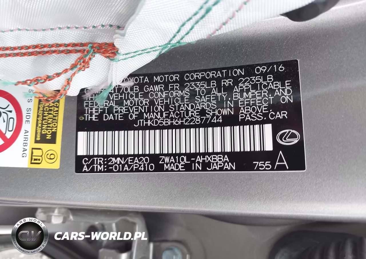 2017 Lexus Ct 200H VIN:JTHKD5BH6H2287744 - 9