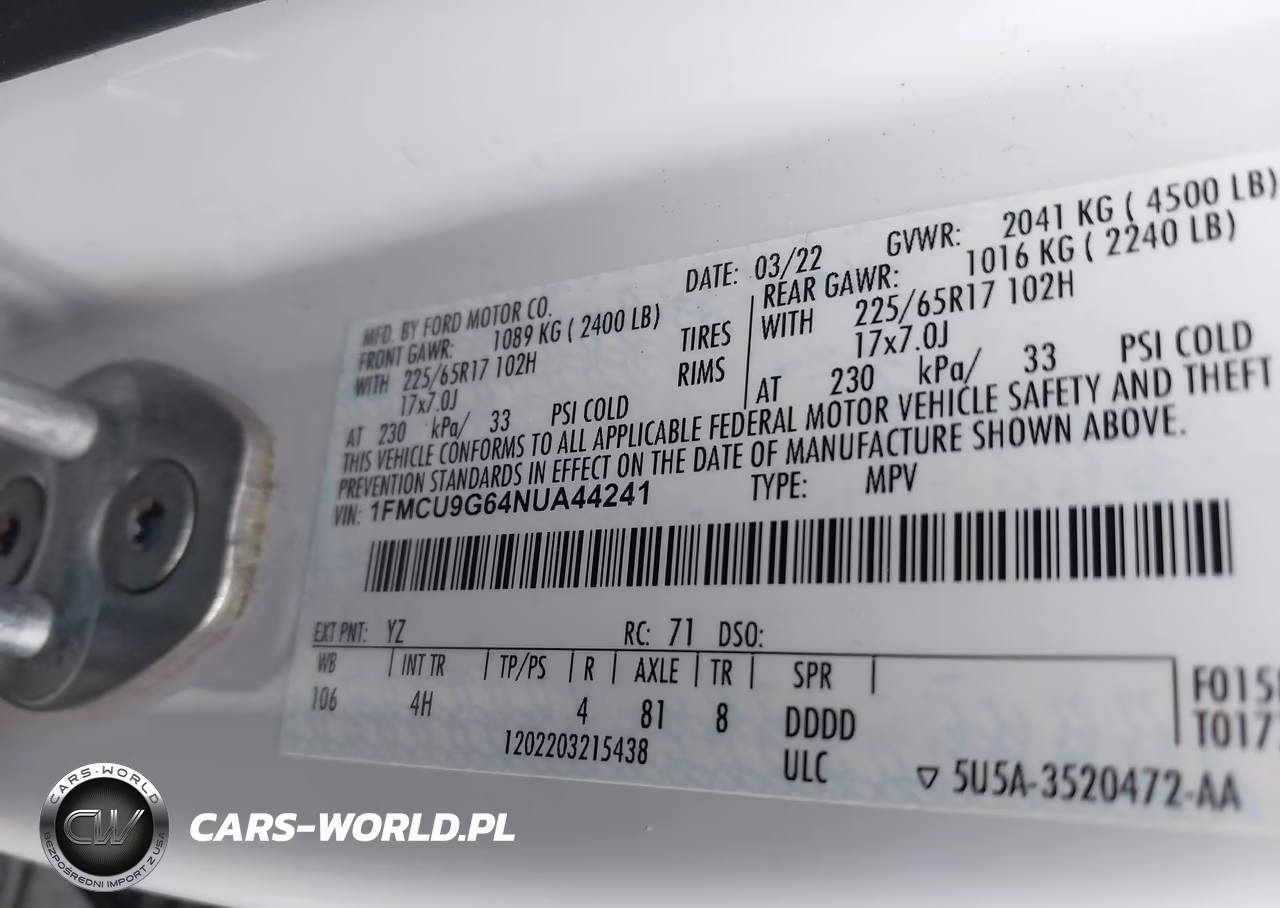2022 Ford Escape Se VIN:1FMCU9G64NUA44241 - 9