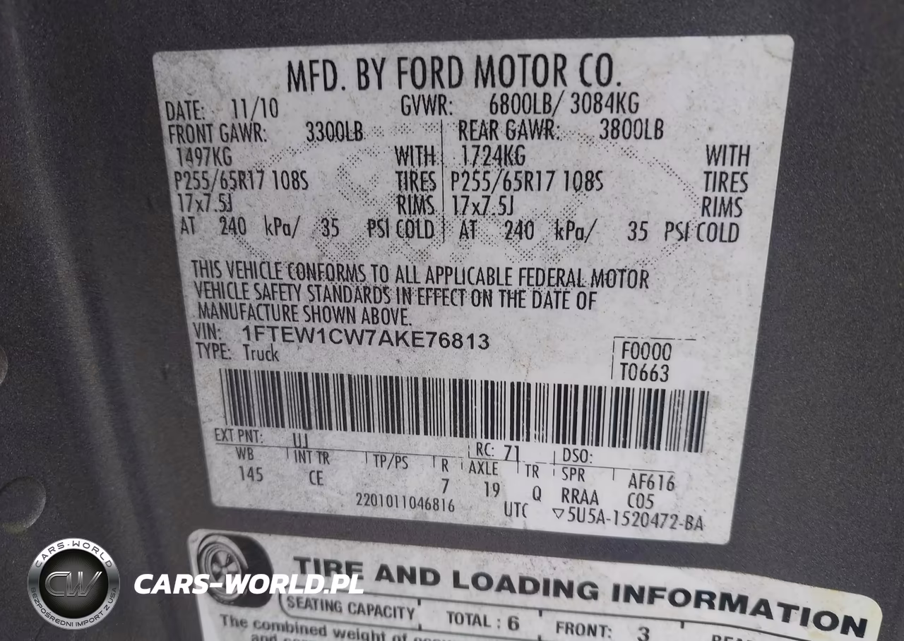 2010 Ford F-150 Xl VIN:1FTEW1CW7AKE76813 - 9