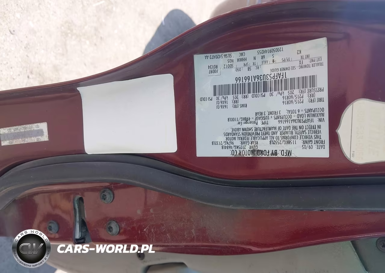 2006 Ford Taurus Se VIN:1FAFP53U36A166166 - 9